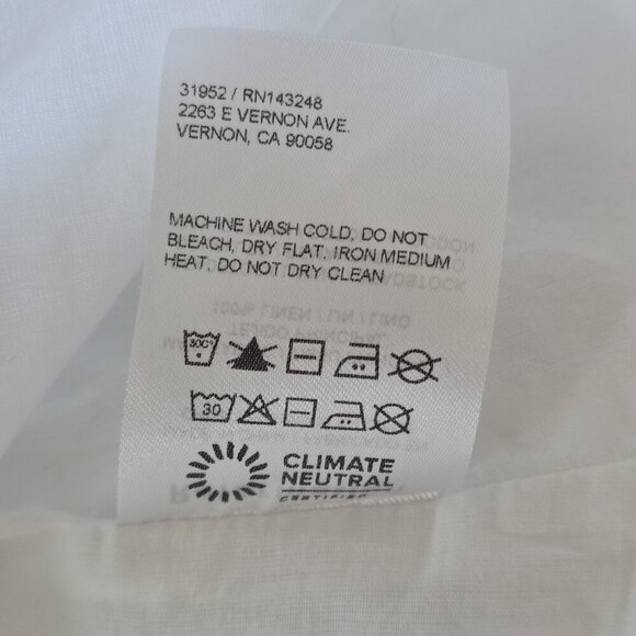 Reformation Linen Mini Dress Sz 2 White Smoked Back Lined Sleeveless Monochrome - Picture 10 of 15